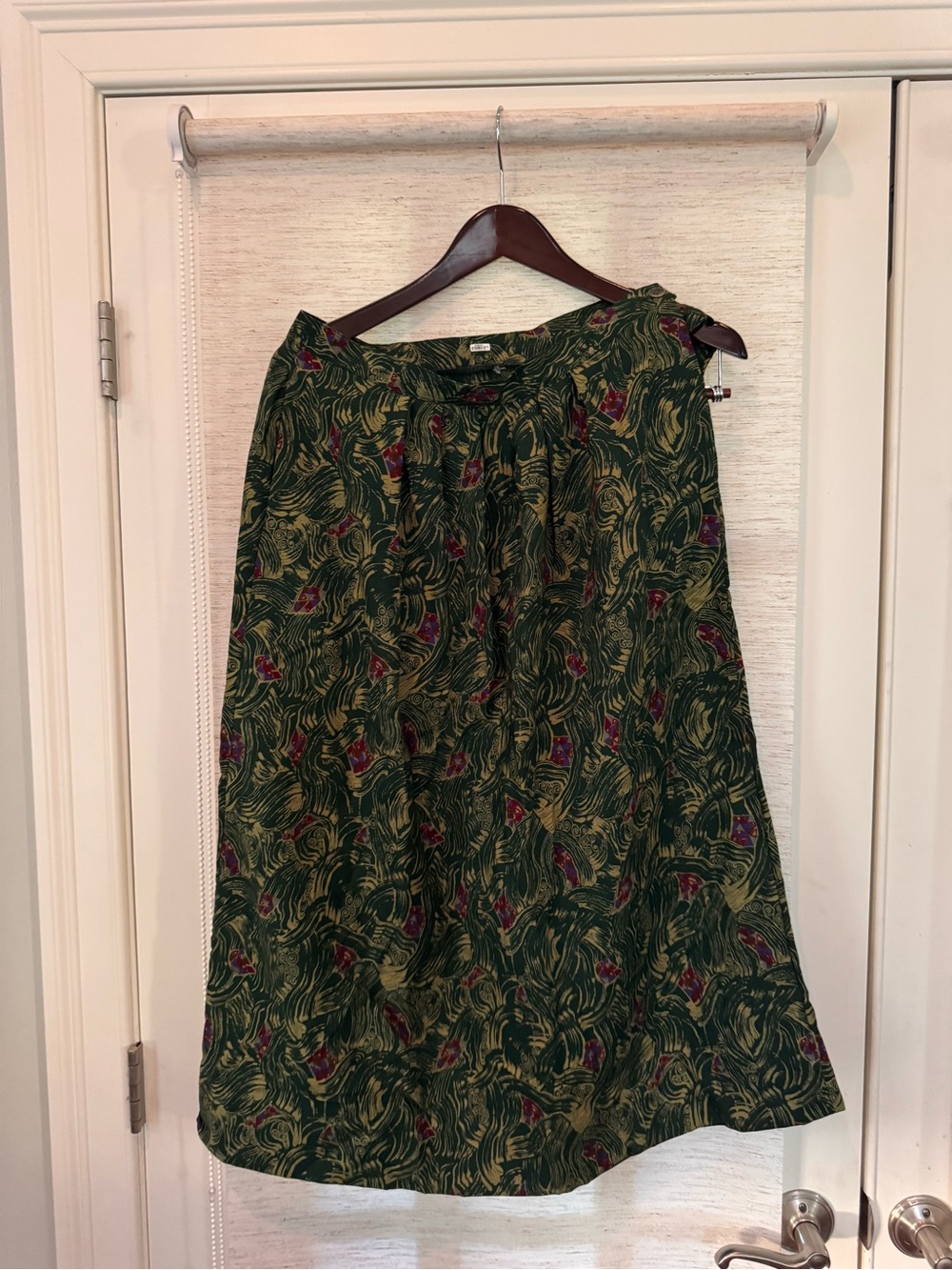 Vintage ILGWU Union Made Abstract Print Midi Skirt